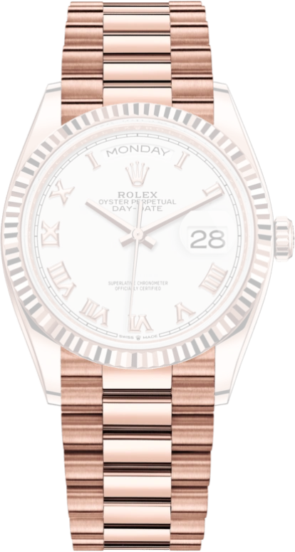 Rolex,Day-Date 36 36mm,36mm,Rose Gold,White,Automatic,Date,Day,128235,128235-0052