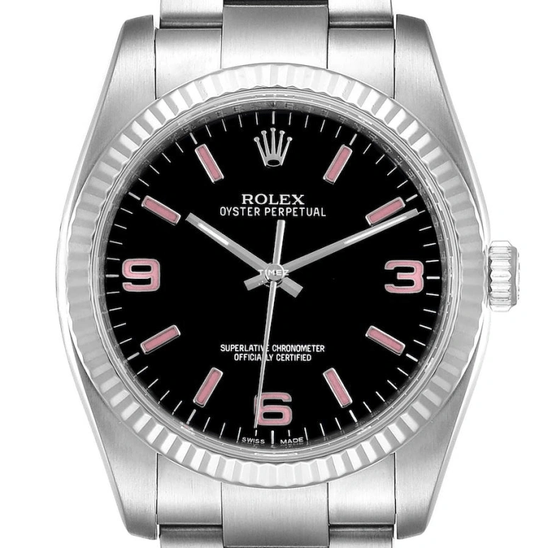 Rolex,Oyster Perpetual 36mm,36mm,Stainless Steel,White Gold,Black,Automatic,48hours,In-house Caliber,116034BLACK