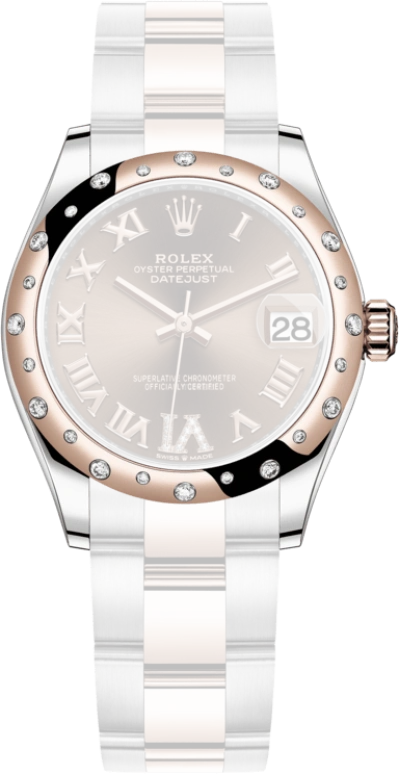 Rolex,Datejust 31 31mm,31mm,Rose Gold,Stainless Steel,Brown,Automatic,Day,55hours,278341RBR,278341RBR-0003