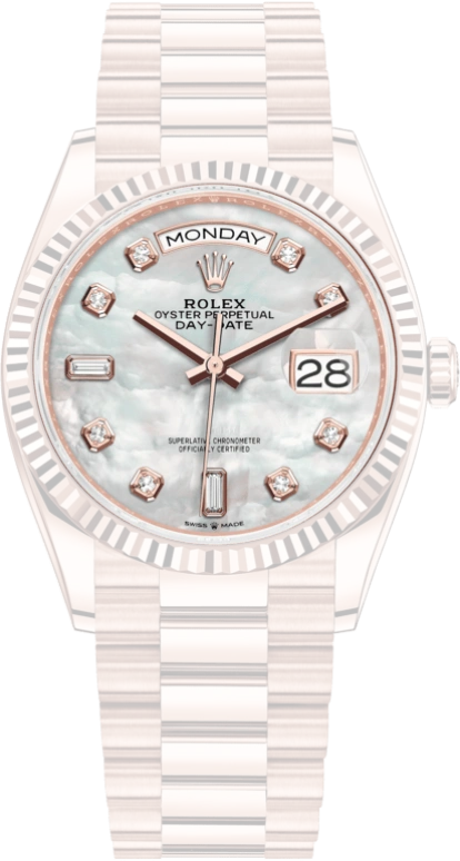 Rolex,Day-Date 36 36mm,36mm,Rose Gold,White,Automatic,Date,Day,128235,128235-0029