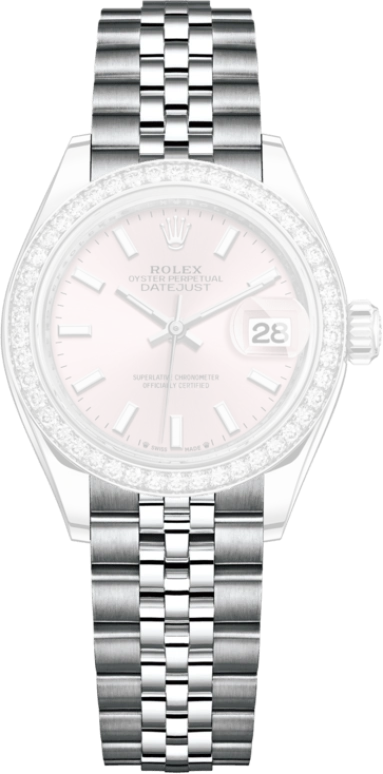 Rolex,Lady-Datejust 28mm,28mm,White Gold,Stainless Steel,Pink,Automatic,Day,55hours,279384RBR,279384RBR-0001