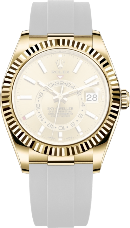 Rolex,Sky-Dweller 42mm,42mm,Yellow Gold,Champagne,Automatic,Annual Calendar,Month,Date,326238,326238-0007