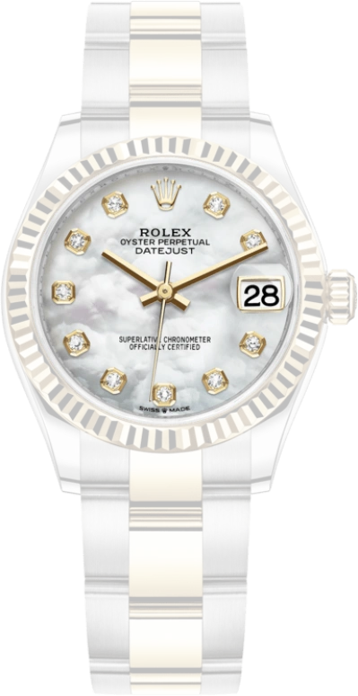 Rolex,Datejust 31 31mm,31mm,Yellow Gold,Stainless Steel,White,Automatic,Day,55hours,278273,278273-0027