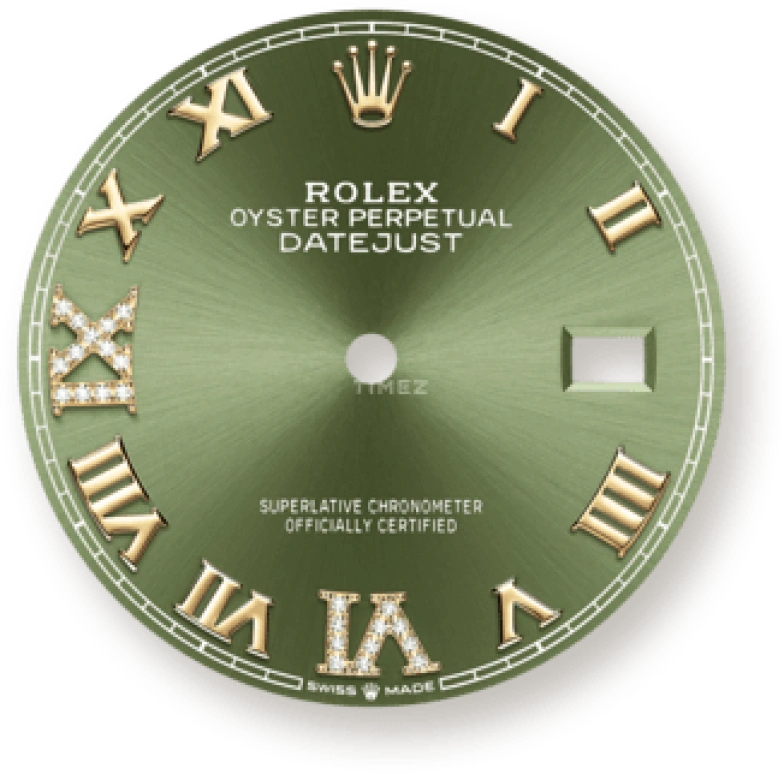 Rolex,Datejust 36 36mm,36mm,Yellow Gold,Stainless Steel,Green,Automatic,Day,70hours,126283RBR,126283RBR-0012