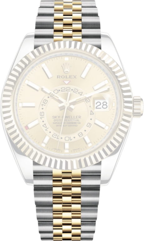 Rolex,Sky-Dweller 42mm,42mm,Yellow Gold,Stainless Steel,Champagne,Automatic,Annual Calendar,Month,Date,326933,326933-0004