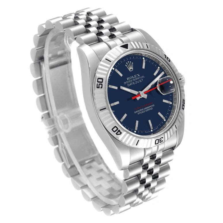Rolex,Datejust 36 36mm,36mm,Stainless Steel,White Gold,Blue,Automatic,Day,48hours,116264,116264-0002