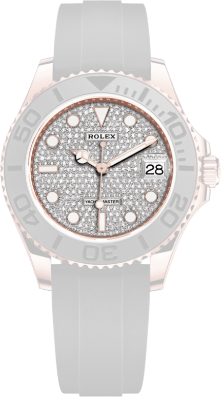 Rolex,Yacht-Master 37mm,37mm,Rose Gold,Silver White,Silver,Automatic,Day,55hours,268655,268655-0019