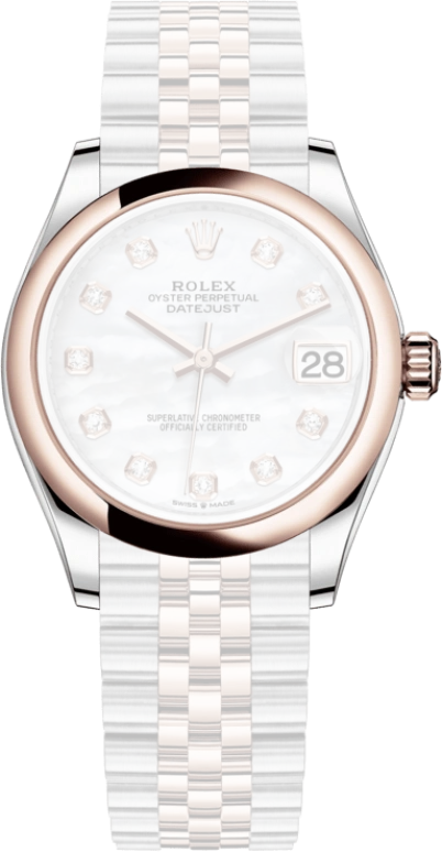 Rolex,Datejust 31 31mm,31mm,Rose Gold,Stainless Steel,White,Automatic,Day,55hours,278241,278241-0026
