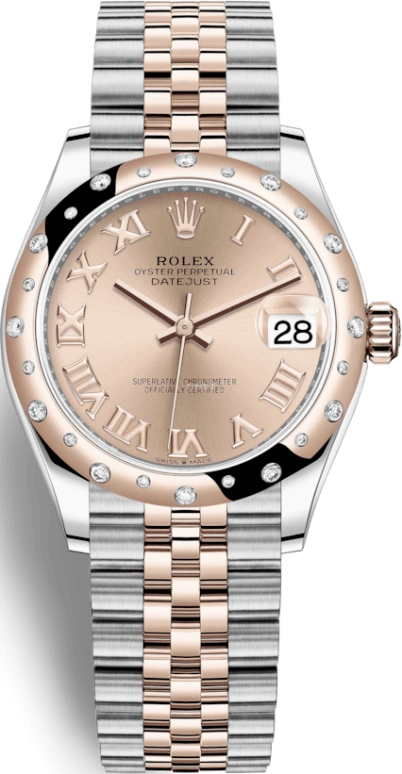 Rolex,Datejust 31 31mm,31mm,Rose Gold,Stainless Steel,Rose,Automatic,Day,55hours,278341RBR,278341RBR-0006