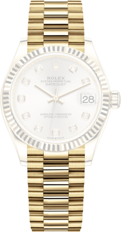 Rolex,Datejust 31 31mm,31mm,Yellow Gold,Silver,Automatic,Day,55hours,278278,278278-0034