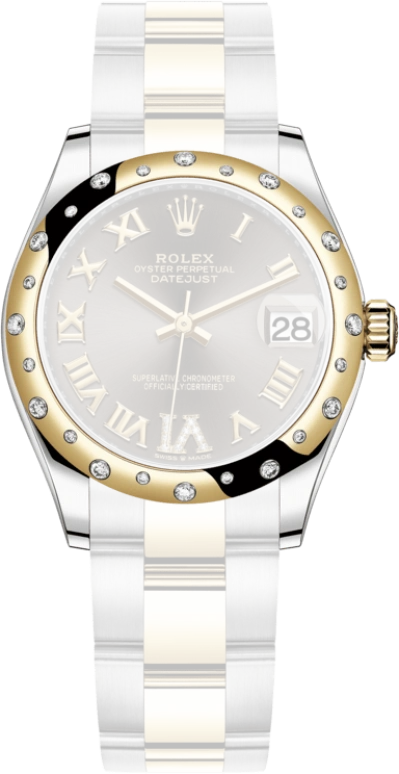 Rolex,Datejust 31 31mm,31mm,Yellow Gold,Stainless Steel,Grey,Automatic,Day,55hours,278343RBR,278343RBR-0017