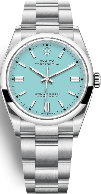 Rolex,Oyster Perpetual 36mm,36mm,Stainless Steel,Turquoise,Automatic,70hours,In-house Caliber,126000,126000-0006
