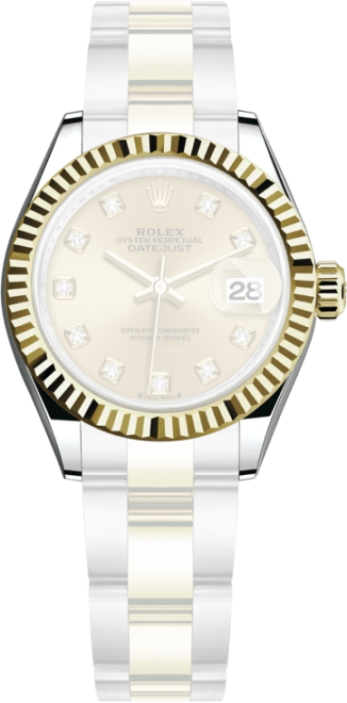 Rolex,Lady-Datejust 28mm,28mm,Yellow Gold,Stainless Steel,Champagne,Automatic,Day,55hours,279173,279173-0012