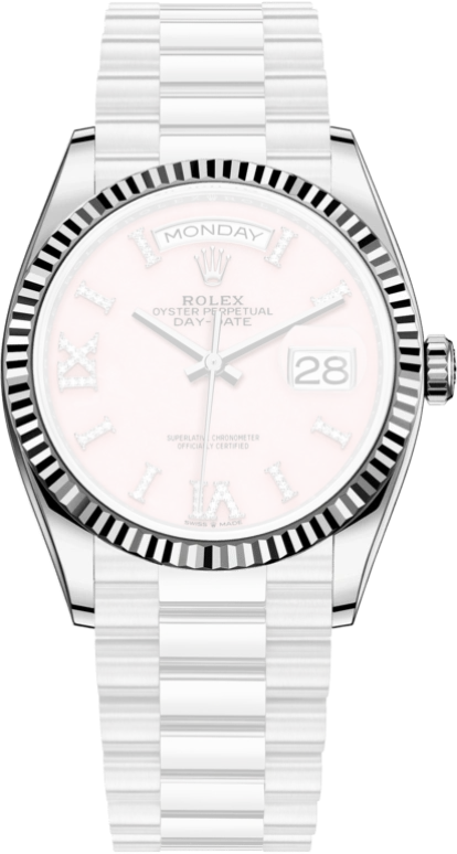Rolex,Day-Date 36 36mm,36mm,White Gold,Pink,Automatic,Date,Day,128239,128239-0021