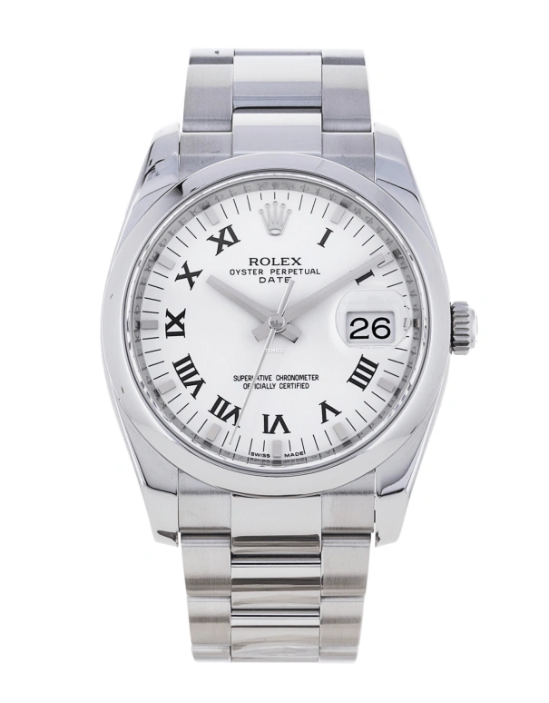 Rolex,Oyster Perpetual 34mm,34mm,Stainless Steel,White,Automatic,Day,48hours,115200 VI