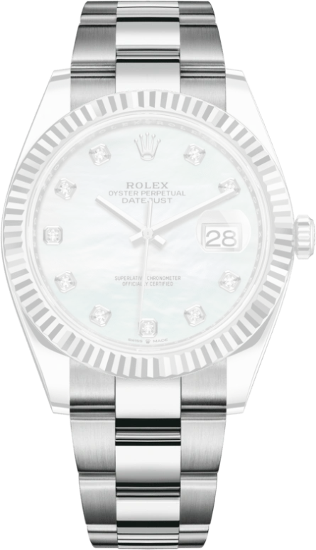 Rolex,Datejust 41 41mm,41mm,White Gold,Stainless Steel,White,Automatic,Day,70hours,126334,126334-0019