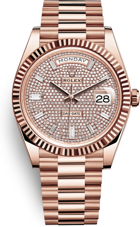 Rolex,Day-Date 40 40mm,40mm,Rose Gold,Rose Gold,Silver,Automatic,Date,Day,228235,228235-0036