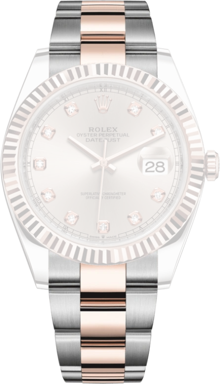 Rolex,Datejust 41 41mm,41mm,Rose Gold,Stainless Steel,Pink,Automatic,Day,70hours,126331,126331-0007