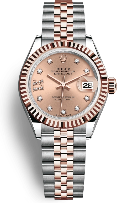 Rolex,Lady-Datejust 28mm,28mm,Everose Gold,Oystersteel,Pink,Automatic,Day,55hours,279171,279171-0027