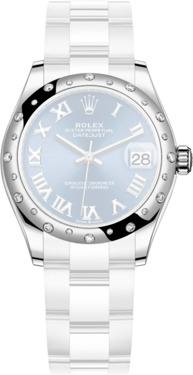Rolex,Datejust 31 31mm,31mm,White Gold,Stainless Steel,Blue,Automatic,Day,55hours,278344RBR,278344RBR-0035