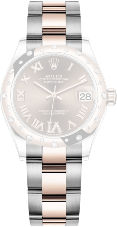 Rolex,Datejust 31 31mm,31mm,Rose Gold,Stainless Steel,Brown,Automatic,Day,55hours,278341RBR,278341RBR-0003
