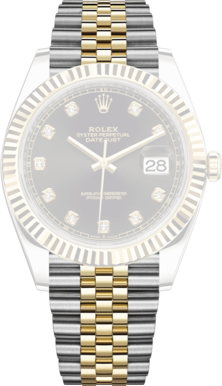 Rolex,Datejust 41 41mm,41mm,Yellow Gold,Stainless Steel,Black,Automatic,Day,70hours,126333,126333-0006