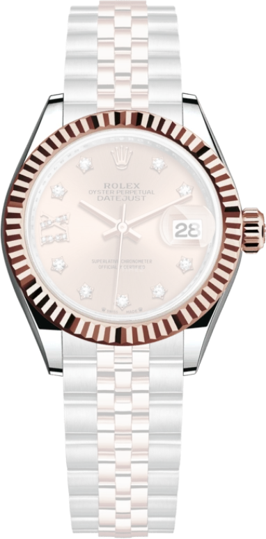 Rolex,Lady-Datejust 28mm,28mm,Everose Gold,Oystersteel,Pink,Automatic,Day,55hours,279171,279171-0027