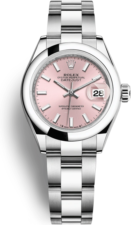 Rolex,Lady-Datejust 28mm,28mm,Stainless Steel,Pink,Automatic,Day,55hours,279160,279160-0002