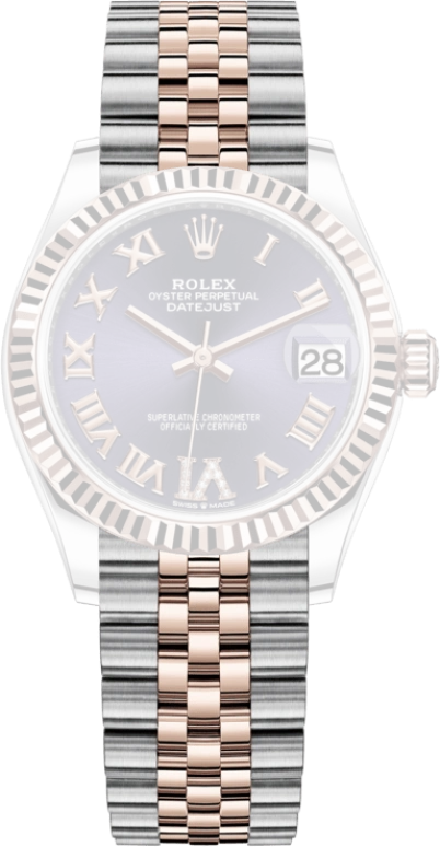 Rolex,Datejust 31 31mm,31mm,Rose Gold,Stainless Steel,Purple,Automatic,Day,55hours,278271,278271-0020