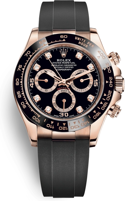 Rolex,Daytona 40mm,40mm,Ceramic,Rose Gold,Black,Automatic,Chronograph,Column Wheel,116515LN,116515LN-0057