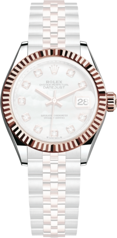 Rolex,Lady-Datejust 28mm,28mm,Oystersteel,Everose Gold,White,Automatic,Day,55hours,279171,279171-0013