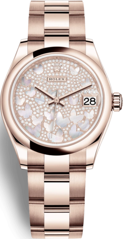 Rolex,Datejust 31 31mm,31mm,Rose Gold,White,Automatic,Day,55hours,278245,278245-0019