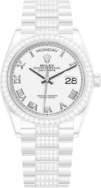 Rolex,Day-Date 36 36mm,36mm,White Gold,White,Automatic,Date,Day,128349RBR,128349RBR-0026