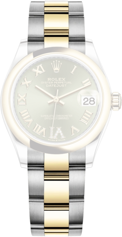 Rolex,Datejust 31 31mm,31mm,Yellow Gold,Stainless Steel,Green,Automatic,Day,55hours,278243,278243-0015