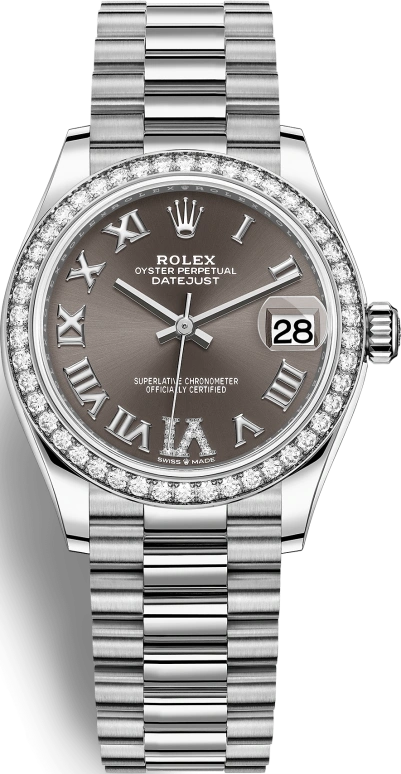 Rolex,Datejust 31 31mm,31mm,White Gold,Grey,Automatic,Day,55hours,278289RBR,278289RBR-0020
