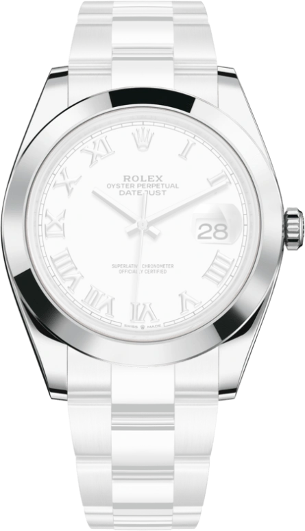 Rolex,Datejust 41 41mm,41mm,Stainless Steel,White,Automatic,Day,70hours,126300,126300-0015