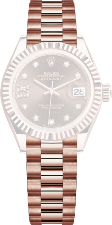 Rolex,Lady-Datejust 28mm,28mm,Everose Gold,Brown,Automatic,Day,55hours,279175,279175-0002