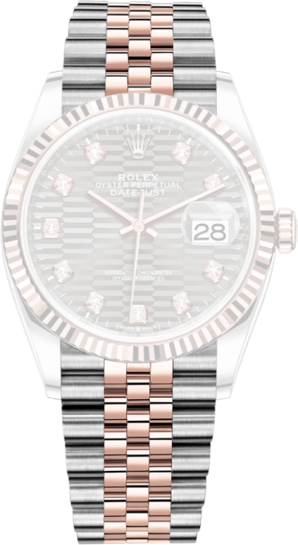 Rolex,Datejust 36 36mm,36mm,Oystersteel,Everose Gold,Grey,Automatic,Day,70hours,126231,126231-0041