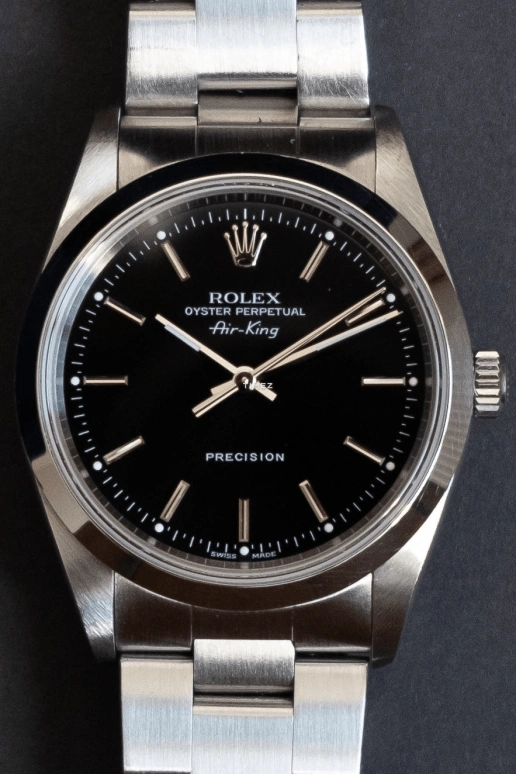 Rolex,Air King 34mm,34mm,Stainless Steel,Black,Automatic,48hours,In-house Caliber,14000M,14000M-Black