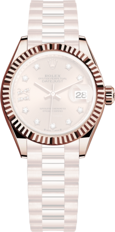 Rolex,Lady-Datejust 28mm,28mm,Everose Gold,Pink,Automatic,Day,55hours,279175,279175-0029