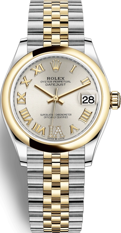 Rolex,Datejust 31 31mm,31mm,Yellow Gold,Stainless Steel,Silver,Automatic,Day,55hours,278243,278243-0004