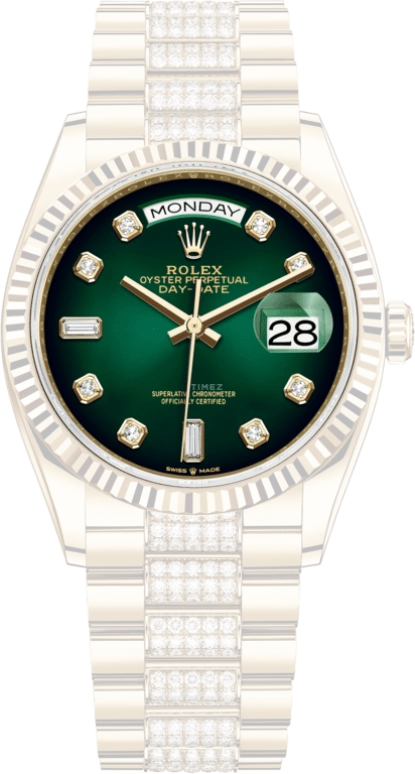 Rolex,Day-Date 36 36mm,36mm,Yellow Gold,Green,Automatic,Date,Day,128238,128238-0070