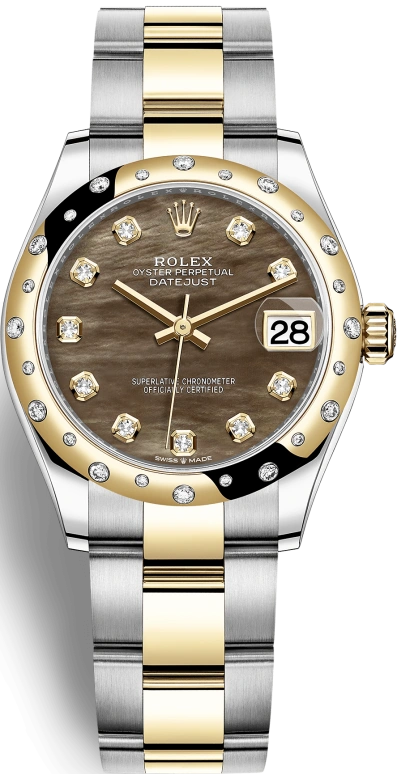 Rolex,Datejust 31 31mm,31mm,Yellow Gold,Stainless Steel,Black,Automatic,Day,55hours,278343RBR,278343RBR-0023