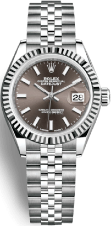 Rolex,Lady-Datejust 28mm,28mm,White Gold,Oystersteel,Grey,Automatic,Day,55hours,279174,279174-0011