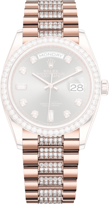 Rolex,Day-Date 36 36mm,36mm,Rose Gold,Grey,Automatic,Date,Day,128345RBR,128345RBR-0053