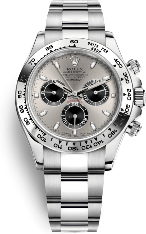 Rolex,Daytona 40mm,40mm,White Gold,Silver,Automatic,Chronograph,Column Wheel,116509,116509-0072