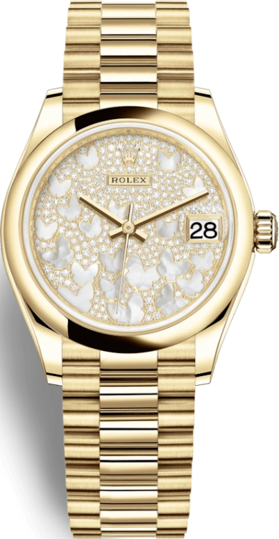 Rolex,Datejust 31 31mm,31mm,Yellow Gold,White,Silver,Automatic,Day,55hours,278248,278248-0022