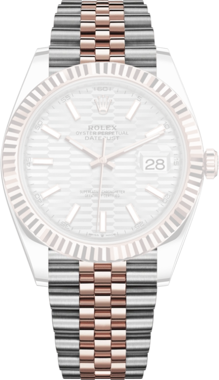 Rolex,Datejust 41 41mm,41mm,Rose Gold,Stainless Steel,Silver,Automatic,Day,70hours,126331,126331-0018