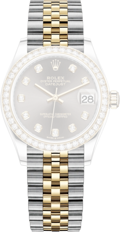Rolex,Datejust 31 31mm,31mm,Yellow Gold,Stainless Steel,Grey,Automatic,Day,55hours,278383RBR,278383RBR-0022