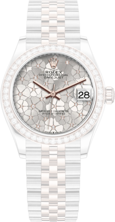 Rolex,Datejust 31 31mm,31mm,Rose Gold,Stainless Steel,Silver,Automatic,Day,55hours,278381RBR,278381RBR-0032